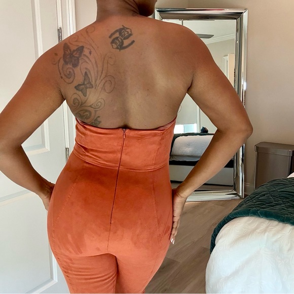 JLUXLABEL Orange Strapless Jumpsuit - Picture 3 of 6